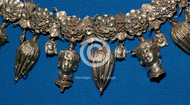 A gold necklace, possibly from the tomb of a priestess, 4th century BC. Artist: Unknown