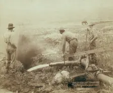 A Golden work Hydroulic [sic] mining at Rockdrville [ie Rockerville], Dak, 1889. Creator: John C. H. Grabill