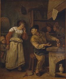 A Goldsmith Melting Down a Woman’s Jewellery in the Presence of a Notary..., c1668-1670. Creator: Jan Steen