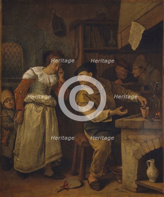 A Goldsmith Melting Down a Woman’s Jewellery in the Presence of a Notary..., c1668-1670. Creator: Jan Steen.