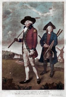 A golfer and his caddie, c1770-c1810.Artist: Valentine Green