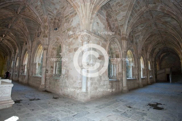 A Gothic cloister with statues of the evangelists, the Cathedral of Evora, Portugal, 2009. Artist: Samuel Magal