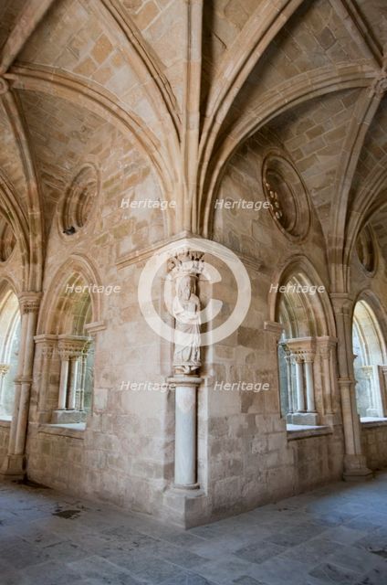 A Gothic cloister with statues of the evangelists, the Cathedral of Evora, Portugal, 2009. Artist: Samuel Magal