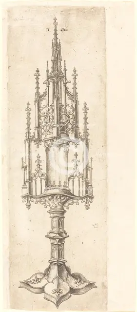 A Gothic Monstrance, c. 1480. Creator: Israhel van Meckenem.