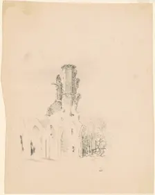 A Gothic Ruin, c. 1830-1835. Creator: James Goodwyn Clonney