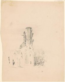 A Gothic Ruin, c. 1830-1835. Creator: James Goodwyn Clonney