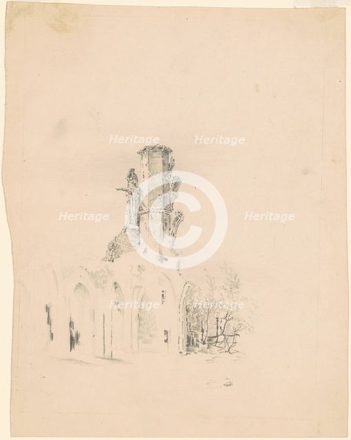 A Gothic Ruin, c. 1830-1835. Creator: James Goodwyn Clonney.