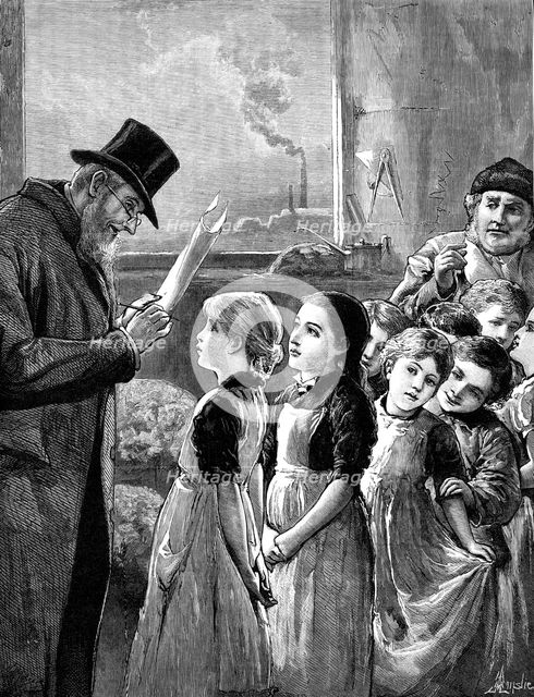 A government inspector visiting a factory, 1881. Creator: W. I. Mosses.