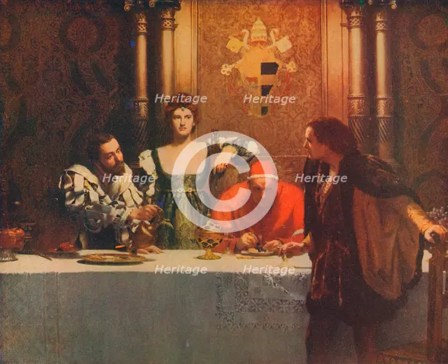 'A Glass of Wine with Caesar Borgia', 1893, (1914). Artist: John Maler Collier.