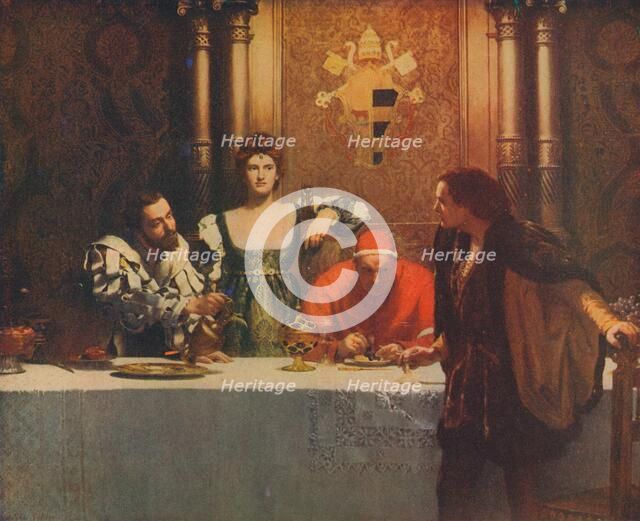 'A Glass of Wine with Caesar Borgia', 1893, (1914). Artist: John Maler Collier.