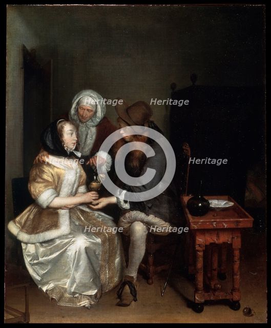 'A Glass of Lemonade', 1660s.  Artist: Gerard Terborch II