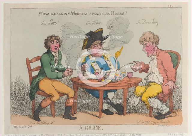 A Glee, March 1, 1808., March 1, 1808. Creator: Thomas Rowlandson.