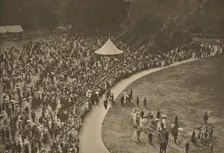A Glimpse of One of the Annual Royal Garden Parties Among The Timbered Lawns of Buckingham Palace Creator: Unknown
