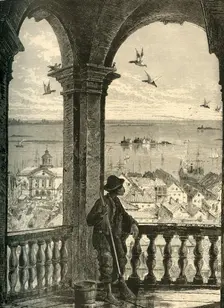 A Glimpse of Charleston and Bay, from St. Michael's Church 1872. Creator: John J. Harley