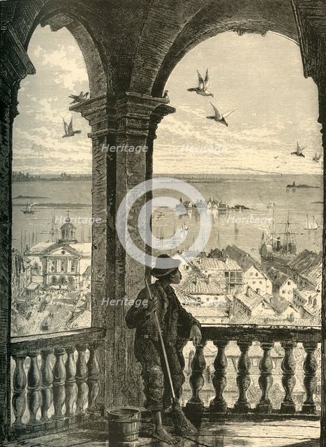 'A Glimpse of Charleston and Bay, from St. Michael's Church', 1872.  Creator: John J. Harley.