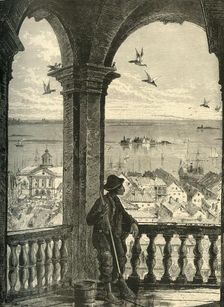 A Glimpse of Charleston and Bay, from St. Michael's Church 1872. Creator: John J. Harley