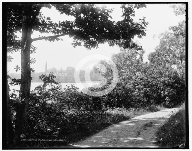 A Glimpse of Lake Waban, Wellesley, between 1890 and 1901. Creator: Unknown.