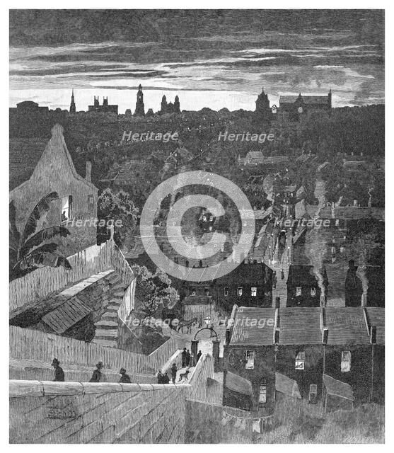 A glimpse of Sydney from Darlinghurst, New South Wales, Australia, 1886.Artist: W Mollier