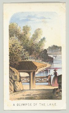 A Glimpse of the Lake, from the series, Views in Central Park, New York, Part 2, 1864. Creator: Louis Prang