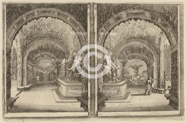 A Grotto Seen from Two Different View Points, probably 1653. Creator: Stefano della Bella.