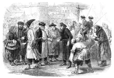 A group at the Great Annual Fair at Nijni Novgorod, Central Russia, 1864. Creator: Mason Jackson