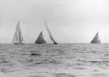 A group of 15-metre class yachts: Pamela Maudrey Paula III & Istria 1913. Creator: Kirk & Sons of Cowes