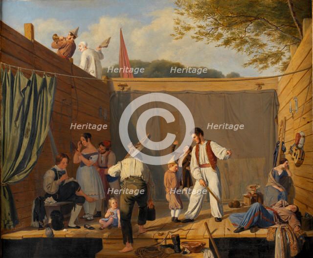 A Group of Tightrope Walkers just before a Performance, 1840-1841. Creator: Julius Friedlaender.