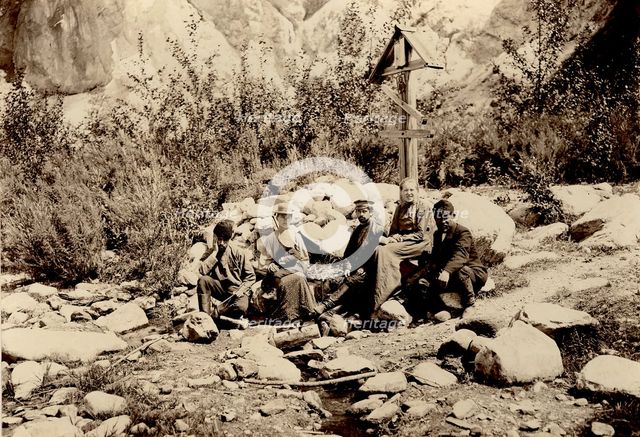 A group of travelers at the holy spring, 1900. Creators: I. A. Podgorbunskii, V. I. Podgorbunskii.