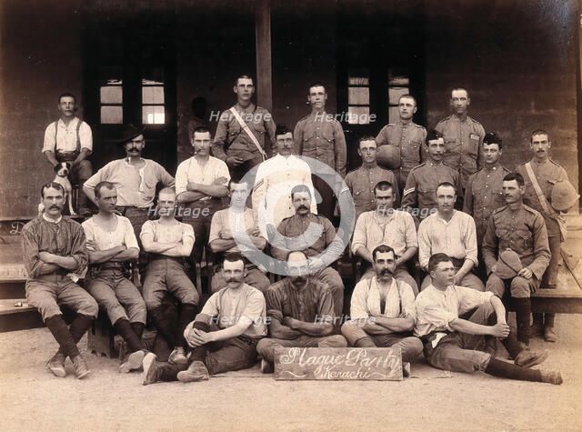 A group of volunteers involved with the Karachi Plague Committee, India, 1897. Creator: Unknown.