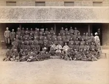 A group of volunteers involved with the Karachi Plague Committee, India, 1897. Creator: Unknown