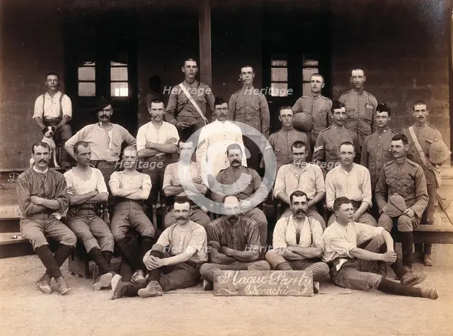 A group of volunteers involved with the Karachi Plague Committee, India, 1897. Creator: Unknown.