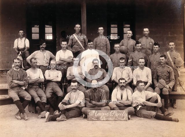 A group of volunteers involved with the Karachi Plague Committee, India, 1897. Creator: Unknown.