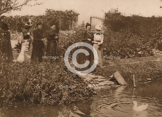 'A group of women by a duck pond', 1937. Artist: Louis Guichard.