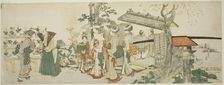 A Group of Young Women Entering the Garden of a Horticulturist, Japan, n.d. Creator: Hokusai