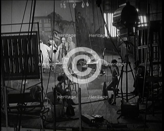 A Group of Actors Being Filmed on the Set of a Film, 1920s. Creator: British Pathe Ltd.