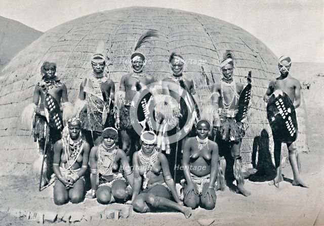 A group of African girls and boys dressed for a dance, 1912. Artist: H Writh.