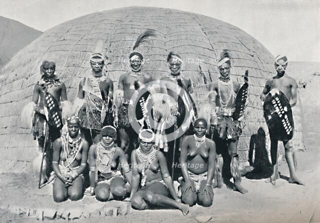 A group of African girls and boys dressed for a dance, 1912. Artist: H Writh.