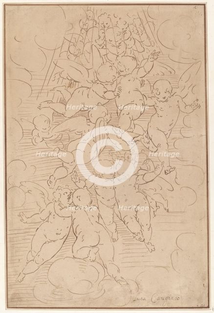 A Group of Angels in Glory, 18th century. Creator: Unknown.