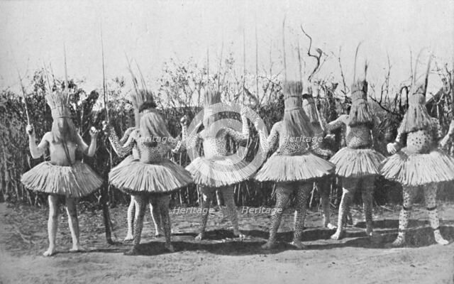 A group of boys of the Bomvana tribe dressed for a dance, 1912. Artist: H Roberts.