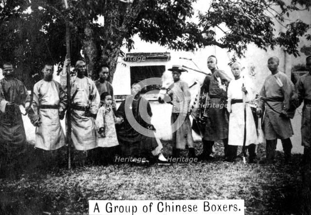 A group of Chinese Boxers, 20th Century.Artist: Ogden's Guinea Gold Cigarettes