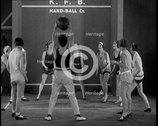 A Group of Dancers in Training Doing Exercises, 1920s. Creator: British Pathe Ltd.