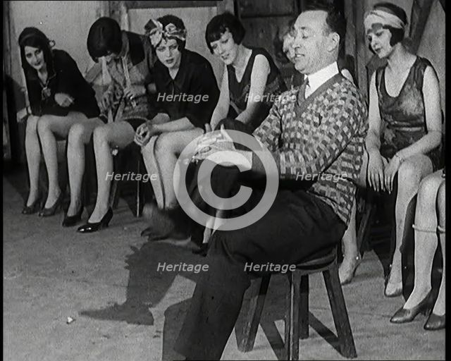 A Group of Dancers in Training Doing Exercises, 1920s. Creator: British Pathe Ltd.
