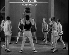 A Group of Dancers in Training Doing Exercises, 1920s. Creator: British Pathe Ltd