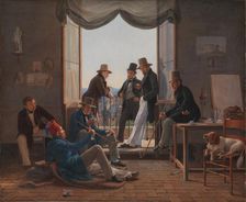 A Group of Danish Artists in Rome, 1837. Creator: Constantin Hansen
