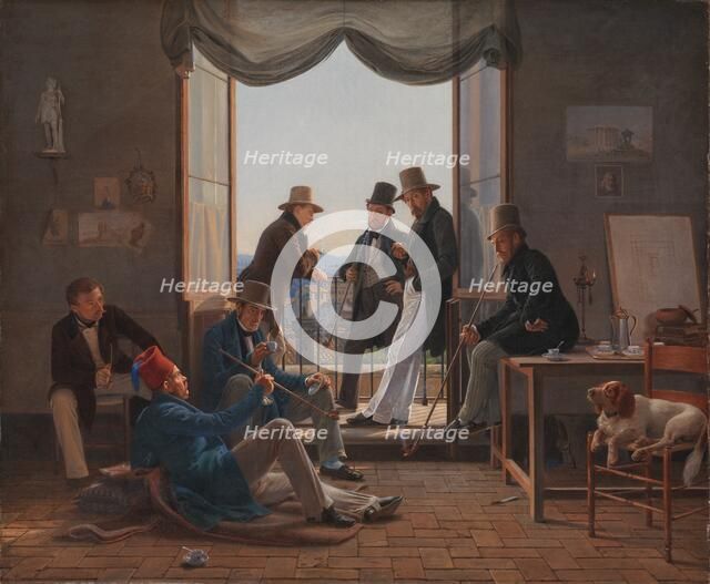 A Group of Danish Artists in Rome, 1837. Creator: Constantin Hansen.