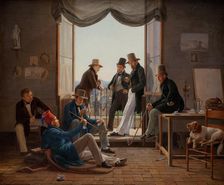 A Group of Danish Artists in Rome, 1837. Artist: Hansen, Constantin (1804-1880)