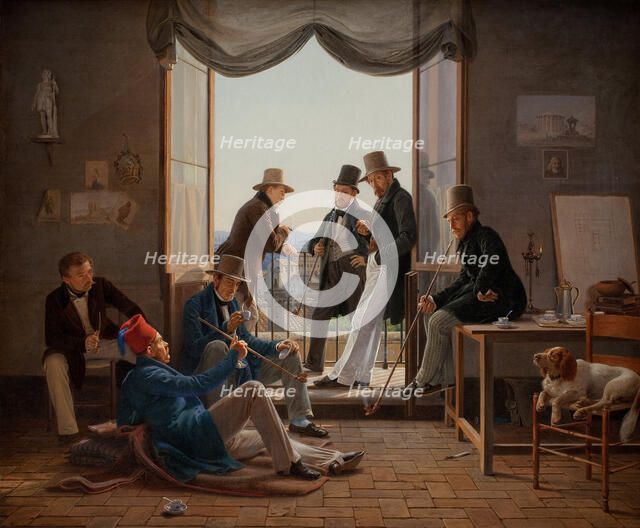 A Group of Danish Artists in Rome, 1837. Artist: Hansen, Constantin (1804-1880)