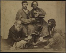A group of drunk men in Siberia, 1860s-1870s