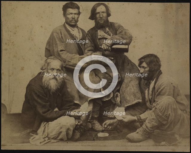 A group of drunk men in Siberia, 1860s-1870s.