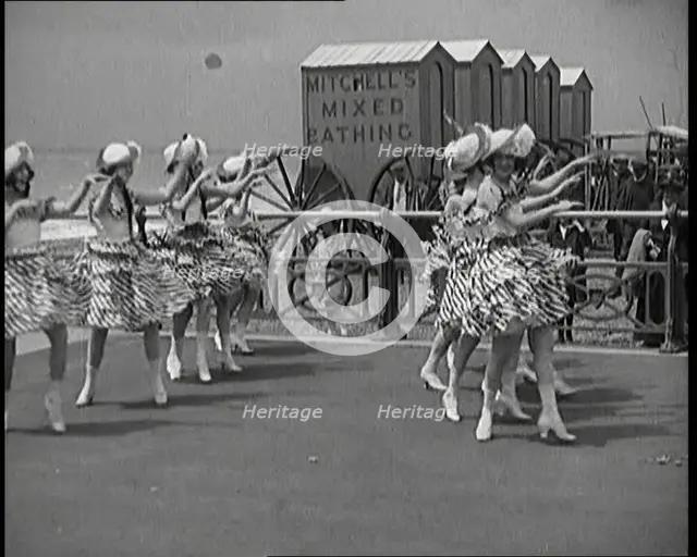A Group of Female Civilians Dancing at the Seaside, 1920s. Creator: British Pathe Ltd.